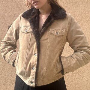 Wilson’s Leather Maxima Shearling Coat in Beige and dark brown